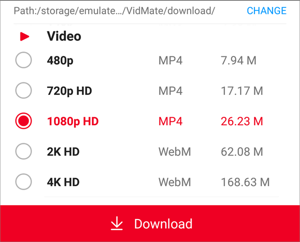 Download 4K, 8K & 60FPS Videos with VidMate 